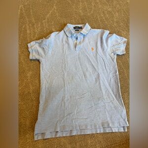 Polo Ralph Lauren Classic Fit Pique Polo Shirt Blue Orange Pony Men’s Medium